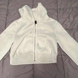 drawstring cropped hoodie